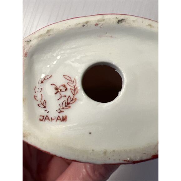 Vintage Nippon Angel Girl Holding Candle Christmas Figurine Red Gold Japan FLAW - Picture 13 of 16